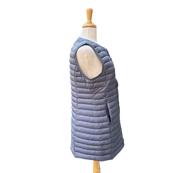 Louis Castel Golf Down Filler Puffer Vest Sz M Gray Lightweight Snap Close Tunic - Picture 7 of 14